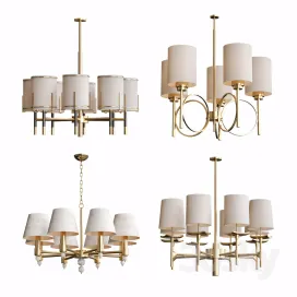Wide Antique Brass Chandelier